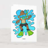 Affe wie Tauchen mit Schnorchel Karte (Rückseite)