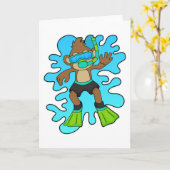 Affe wie Tauchen mit Schnorchel Karte (Gelbe Blume)