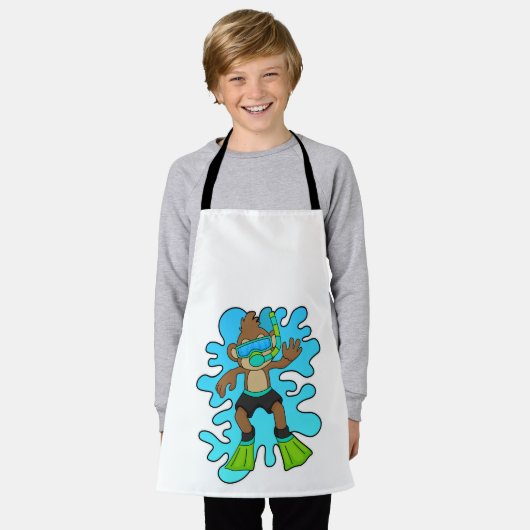 Affe wie Tauchen mit Schnorchel Schürze (Getragen)