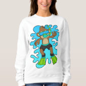 Affe wie Tauchen mit Schnorchel Sweatshirt (Vorderseite)