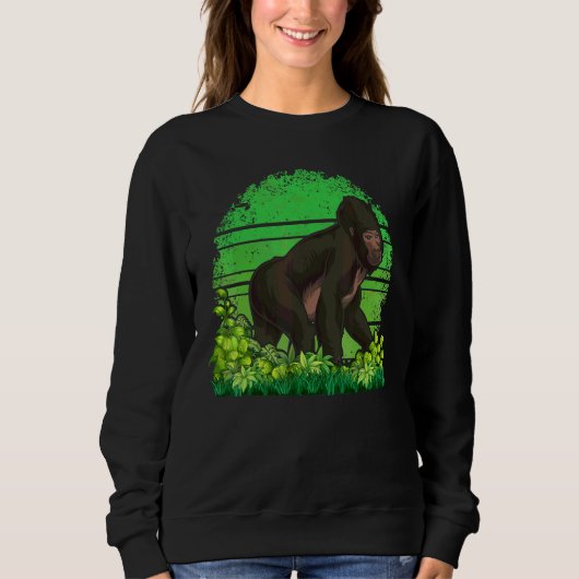 Affe  Wildtiere Gorilla  Menschenaffe Retro Gorill Sweatshirt (Vorderseite)