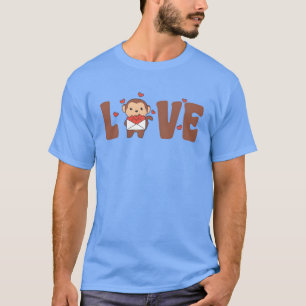 Affe zum Valentinstag Süße Tiere Liebesfreund T-Shirt