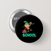 Affe zurück zur Schule Button (Vorne & Hinten)