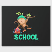 Affe zurück zur Schule Geschenkpapier (Flach)