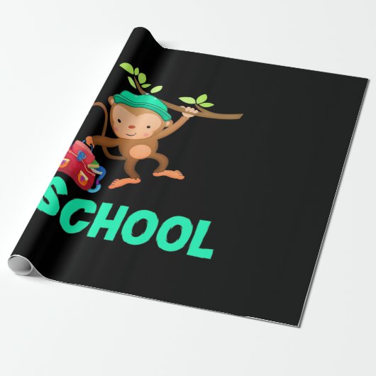 Affe zurück zur Schule Geschenkpapier (Ungerollt)
