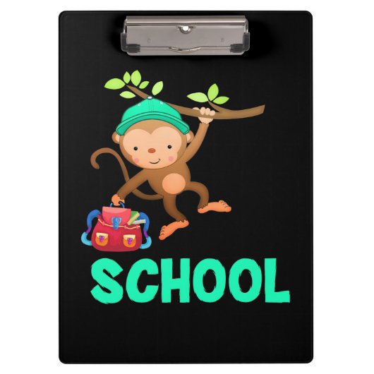 Affe zurück zur Schule Klemmbrett (Vorderseite)