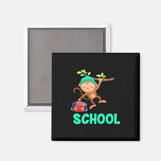 Affe zurück zur Schule Magnet (Vorderseite/Rückseite)