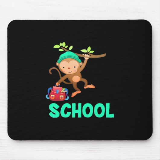 Affe zurück zur Schule Mousepad (Vorne)
