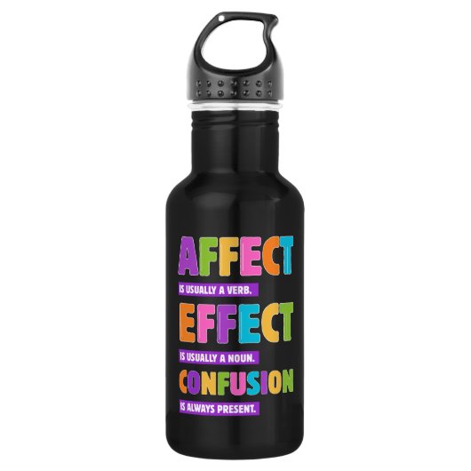 Affect vs Effect Grammar - Funny Word Nerd Geschen Edelstahlflasche (Vorderseite)