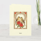 Affectionate Birds and Red Roses Art Nouveau Karte (Rückseite)