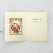 Affectionate Birds and Red Roses Art Nouveau Karte (Innenseite)