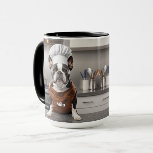 Affectionate Boston Terrier Personalized Tasse (Vorderseite Links)