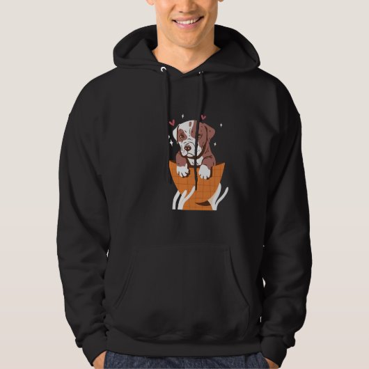 Affektionierte Pit Bull Welpe Hoodie (Vorderseite)