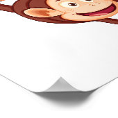 Affen auf einem Blatt Poster (Ecke)