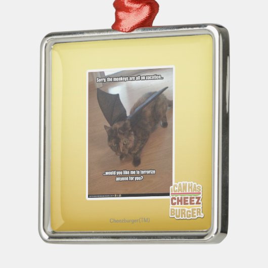 Affen auf Ferien Silbernes Ornament (Links)