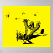 Affen auf Flugzeug Poster (Vorne)
