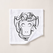 Affen aus schwarzem und weißem Stamm Badhandtuch Set (Waschlappen)