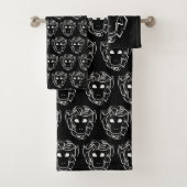 Affen aus schwarzem und weißem Stamm Badhandtuch Set (Insitu)