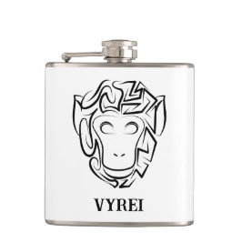 Affen aus schwarzem und weißem Stamm Flachmann