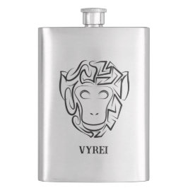 Affen aus schwarzem und weißem Stamm Flachmann