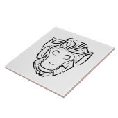 Affen aus schwarzem und weißem Stamm Fliese (Seite)