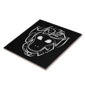 Affen aus schwarzem und weißem Stamm Fliese (Seite)