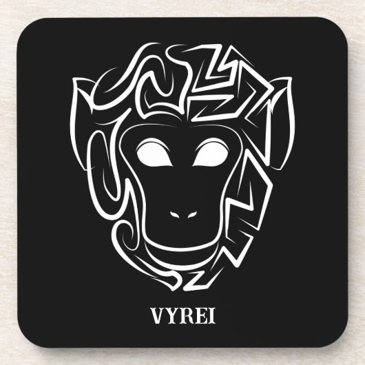 Affen aus schwarzem und weißem Stamm Getränkeuntersetzer (Vorderseite)