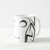 Affen aus schwarzem und weißem Stamm Kaffeetasse (VorderseiteRechts)