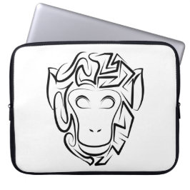 Affen aus schwarzem und weißem Stamm Laptopschutzhülle