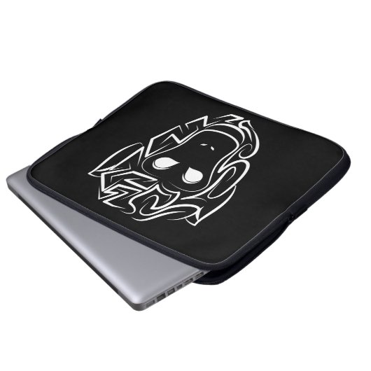 Affen aus schwarzem und weißem Stamm Laptopschutzhülle (Vorne Knopf)