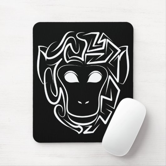 Affen aus schwarzem und weißem Stamm Mousepad (Mit Mouse)