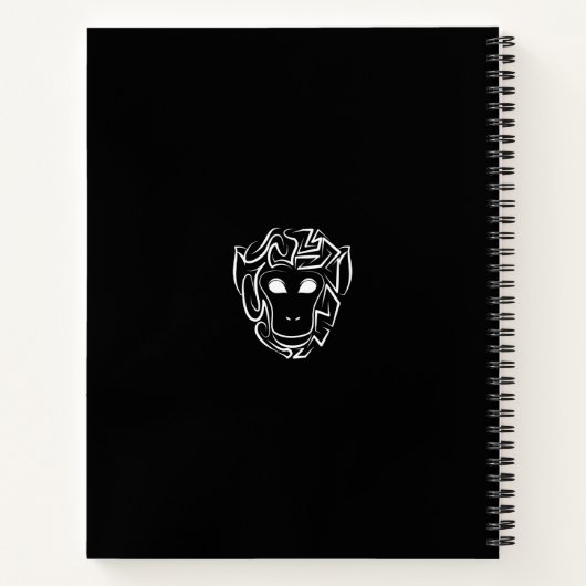 Affen aus schwarzem und weißem Stamm Notizblock (Rückseite)