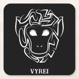 Affen aus schwarzem und weißem Stamm Rechteckiger Pappuntersetzer