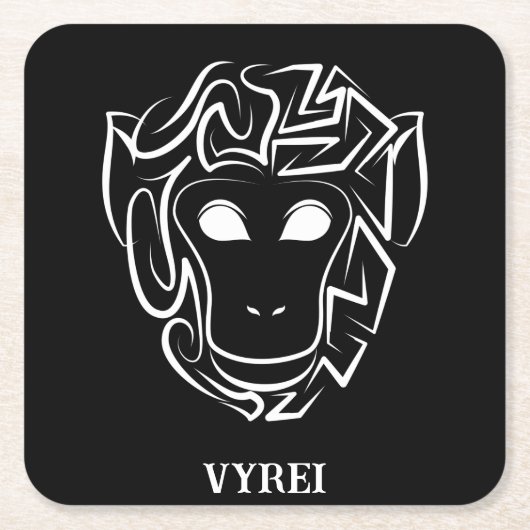 Affen aus schwarzem und weißem Stamm Rechteckiger Pappuntersetzer (Vorderseite)