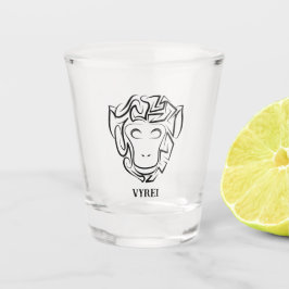 Affen aus schwarzem und weißem Stamm Schnapsglas