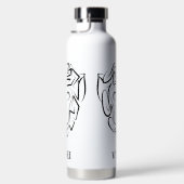 Affen aus schwarzem und weißem Stamm Trinkflasche (Rechts)