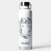 Affen aus schwarzem und weißem Stamm Trinkflasche (Rückseite)