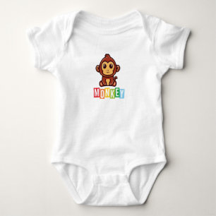 Affen-Baby-Jersey-Body Baby Strampler