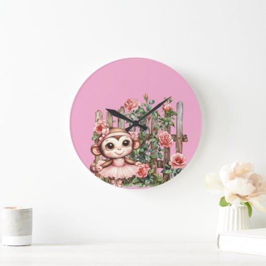 Affen-Ballerina Große Wanduhr (Zuhause)