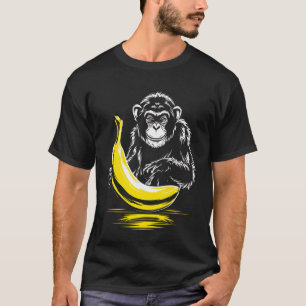 Affen-Bananen-Kunst-Tierliebhaber-Motiv Männer Fra T-Shirt