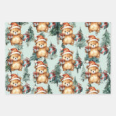 Affen Bären und Eichhörnchen zu Weihnachten Geschenkpapier Set (Vorderseite 3)