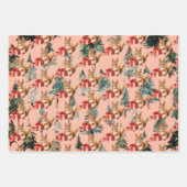 Affen Bären und Eichhörnchen zu Weihnachten Geschenkpapier Set (Vorderseite 2)