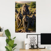 Affen begeistert vom antiken Stumpf Poster (Heimbüro)