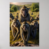 Affen begeistert vom antiken Stumpf Poster (Vorne)