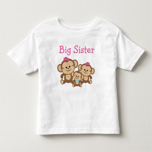 Affen Big Sister Kleinkind T-shirt (Vorderseite)