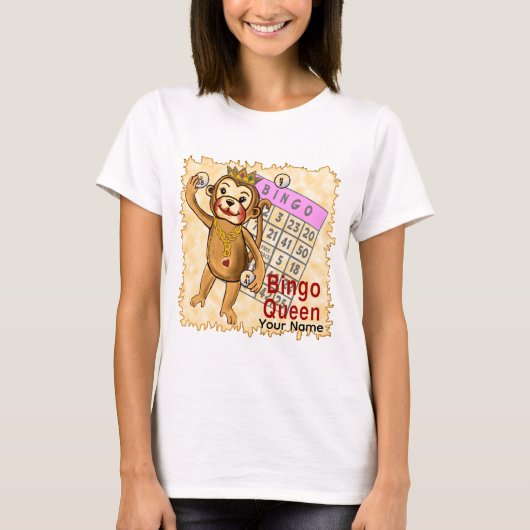 Affen-Bingo-Königin T-Shirt (Vorderseite)