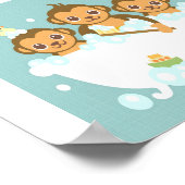 Affen Blase Bath Poster drucken (Ecke)