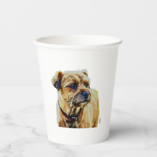 Affen Border Terrier Pappbecher