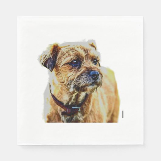 Affen Border Terrier Serviette (Vorderseite)