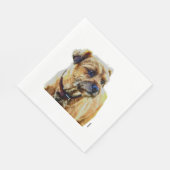 Affen Border Terrier Serviette (Ecke)